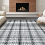 Ultra Soft Area Rug, Non Slip, Stain Resistant, Washable Area Rugs for Living Room, Bedroom, Sophisticated Black Trellis Motif(Black)