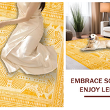 Ultra Soft Area Rug, Non Slip, Stain Resistant, Washable Area Rugs for Living Room, Bedroom, Unique Curved Patterned Rug(Yellow)