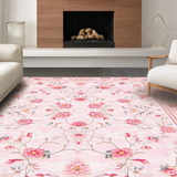 Ultra Soft Area Rug, Non Slip, Stain Resistant, Washable Area Rugs for Living Room, Bedroom, Enchanting Circular Petal Pattern(Pink)