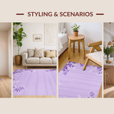 Ultra Soft Area Rug, Non Slip, Stain Resistant, Washable Area Rugs for Living Room, Bedroom, Purple Playful Patterned Texture(Purple)