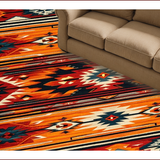 Ultra Soft Area Rug, Non Slip, Stain Resistant, Washable Area Rugs for Living Room, Bedroom, Rustic Earthy Southwestern Motif(Red)