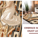Ultra Soft Area Rug, Non Slip, Stain Resistant, Washable Area Rugs for Living Room, Bedroom, Luxurious Warm Geometric Aesthetics(Brown)