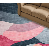 Ultra Soft Area Rug, Non Slip, Stain Resistant, Washable Area Rugs for Living Room, Bedroom, Elegant Grey Pink Geometric Fusion(Gray)