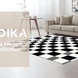 Ultra Soft Area Rug, Non Slip, Stain Resistant, Washable Area Rugs for Living Room, Bedroom, Dynamic Red and Black Contrast Design(Black)