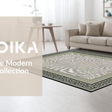 Ultra Soft Area Rug, Non Slip, Stain Resistant, Washable Area Rugs for Living Room, Bedroom, Rustic Elegant Diamond Pattern Fusion(Gray)