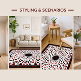 Ultra Soft Area Rug, Non Slip, Stain Resistant, Washable Area Rugs for Living Room, Bedroom, Rustic Dark Nature Inspired Design(Red)