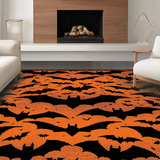 Ultra Soft Area Rug, Non Slip, Stain Resistant, Washable Area Rugs for Living Room, Bedroom, Playful Halloween Character Design(Orange)