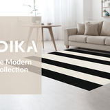 Ultra Soft Area Rug, Non Slip, Stain Resistant, Washable Area Rugs for Living Room, Bedroom, KaHouen Striped Pattern Rug(Black)