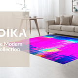 Ultra Soft Area Rug, Non Slip, Stain Resistant, Washable Area Rugs for Living Room, Bedroom, Playful Rainbow Eclectic Composition(Pink)