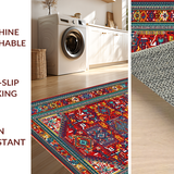 Ultra Soft Area Rug, Non Slip, Stain Resistant, Washable Area Rugs for Living Room, Bedroom, Lively Medley of Diverse Hues(Red)