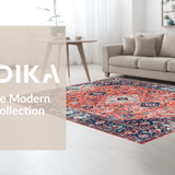 Luxurious Low Pile Geometric Style(Red)