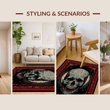 Ultra Soft Area Rug, Non Slip, Stain Resistant, Washable Area Rugs for Living Room, Bedroom, Haunting Spooky Aesthetic Floor Cover(Black)