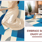 Ultra Soft Area Rug, Non Slip, Stain Resistant, Washable Area Rugs for Living Room, Bedroom, Earth Moon Print Round(Blue)