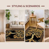 Ultra Soft Area Rug, Non Slip, Stain Resistant, Washable Area Rugs for Living Room, Bedroom, Minimalist Viking Symbolism Display(Gold)