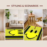 Ultra Soft Area Rug, Non Slip, Stain Resistant, Washable Area Rugs for Living Room, Bedroom, Elegant Monochrome Patterned Rug(Yellow)