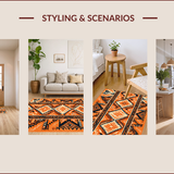 Ultra Soft Area Rug, Non Slip, Stain Resistant, Washable Area Rugs for Living Room, Bedroom, Boho Burnt Orange Living Room Stain-Resistant Rug(Orange)