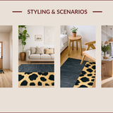 Ultra Soft Area Rug, Non Slip, Stain Resistant, Washable Area Rugs for Living Room, Bedroom, Sleek Contemporary Cheetah Aesthetic(Gray)