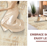 Ultra Soft Area Rug, Non Slip, Stain Resistant, Washable Area Rugs for Living Room, Bedroom, Rustic Minimalist Tiled Design(Beige)