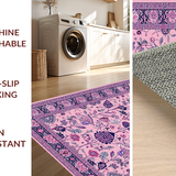 Ultra Soft Area Rug, Non Slip, Stain Resistant, Washable Area Rugs for Living Room, Bedroom, Bright Funky Nature-Inspired Vibes(Pink)