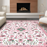 Ultra Soft Area Rug, Non Slip, Stain Resistant, Washable Area Rugs for Living Room, Bedroom, Modern Faded Flower Pattern(Pink)