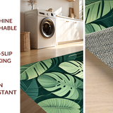 Ultra Soft Area Rug, Non Slip, Stain Resistant, Washable Area Rugs for Living Room, Bedroom, Rustic Tropical Inspiration Theme(Green)