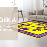 Ultra Soft Area Rug, Non Slip, Stain Resistant, Washable Area Rugs for Living Room, Bedroom, Vibrant Mardi Gras Carnival Aesthetic(Yellow)