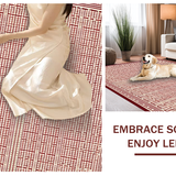 Abstract Cream and Maroon Motif(Red)