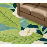 Ultra Soft Area Rug, Non Slip, Stain Resistant, Washable Area Rugs for Living Room, Bedroom, Floral Shaggy Microfiber Boho(Green)