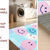 Ultra Soft Area Rug, Non Slip, Stain Resistant, Washable Area Rugs for Living Room, Bedroom, Whimsical Colorful Character Pattern(Blue)