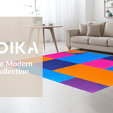 Ultra Soft Area Rug, Non Slip, Stain Resistant, Washable Area Rugs for Living Room, Bedroom, Dynamic Playful Patterned Accent(Orange)
