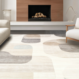 Ultra Soft Area Rug, Non Slip, Stain Resistant, Washable Area Rugs for Living Room, Bedroom, Chic Soft Neutral Fuzzy Motif(Beige)