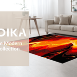 Ultra Soft Area Rug, Non Slip, Stain Resistant, Washable Area Rugs for Living Room, Bedroom, Captivating Molten Rock Display(Red)