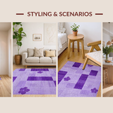 Ultra Soft Area Rug, Non Slip, Stain Resistant, Washable Area Rugs for Living Room, Bedroom, Vivid Cozy Fluffy Aesthetic(Purple)