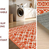 Ultra Soft Area Rug, Non Slip, Stain Resistant, Washable Area Rugs for Living Room, Bedroom, Sophisticated Textural Layered Design(Orange)