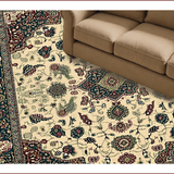 Ultra Soft Area Rug, Non Slip, Stain Resistant, Washable Area Rugs for Living Room, Bedroom, Rustic Earthy Tones Medallion Motif(Beige)