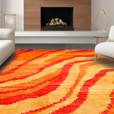 Ultra Soft Area Rug, Non Slip, Stain Resistant, Washable Area Rugs for Living Room, Bedroom, Playful Whimsical Pastel Fusion(Orange)