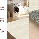 Ultra Soft Area Rug, Non Slip, Stain Resistant, Washable Area Rugs for Living Room, Bedroom, Luxurious Neutral Checkered Texture(Beige)