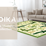 Ultra Soft Area Rug, Non Slip, Stain Resistant, Washable Area Rugs for Living Room, Bedroom, Vibrant Animal Print Decorative Accent(Green)