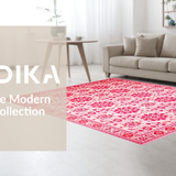 Ultra Soft Area Rug, Non Slip, Stain Resistant, Washable Area Rugs for Living Room, Bedroom, Colorful Contemporary Garden Motif(Pink)