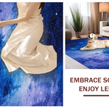 Ultra Soft Area Rug, Non Slip, Stain Resistant, Washable Area Rugs for Living Room, Bedroom, Cosmic Purple and Blue Harmony(Blue)