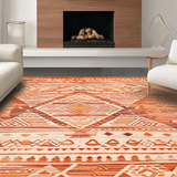Ultra Soft Area Rug, Non Slip, Stain Resistant, Washable Area Rugs for Living Room, Bedroom, Vibrant Abstract Transitional Pattern(Orange)