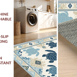 Ultra Soft Area Rug, Non Slip, Stain Resistant, Washable Area Rugs for Living Room, Bedroom, Elegant Neutral Sea Life Motif(White)