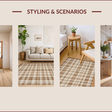 Ultra Soft Area Rug, Non Slip, Stain Resistant, Washable Area Rugs for Living Room, Bedroom, Rustic Floral Vintage Accents(Beige)