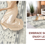 Ultra Soft Area Rug, Non Slip, Stain Resistant, Washable Area Rugs for Living Room, Bedroom, Vibrant Coastal Inspired Trellis Layout(Gray)