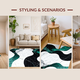 Emerald Swirl Abstract Elegance(White)