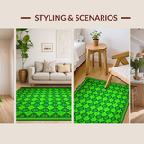 Ultra Soft Area Rug, Non Slip, Stain Resistant, Washable Area Rugs for Living Room, Bedroom, Rustic Nature-Inspired Welcome Mat(Green)
