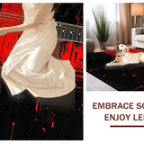 Artistic Black and White Guitar Motif(Red)