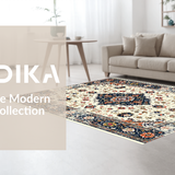 Vibrant Distressed Geometric Motif(Ivory)