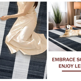 Ultra Soft Area Rug, Non Slip, Stain Resistant, Washable Area Rugs for Living Room, Bedroom, Striped Modern Rug, Black & White(Black)