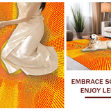 Ultra Soft Area Rug, Non Slip, Stain Resistant, Washable Area Rugs for Living Room, Bedroom, Bright Warmth Sun Graphic(Yellow)